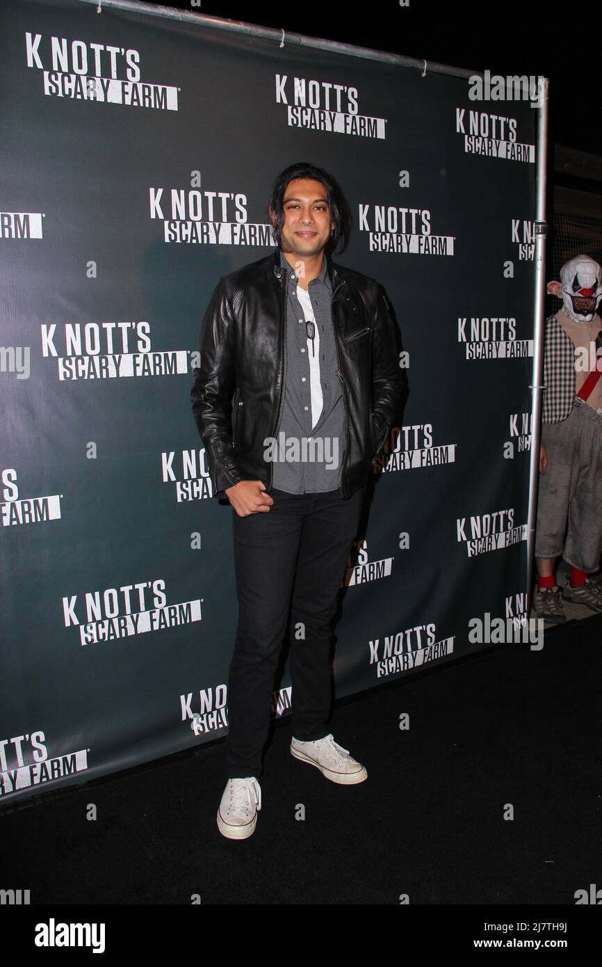 LOS ANGELES - Oct 3: Abhi Sinha al Knott's Scary Farm Celebrity VIP Opening at Knott's Berry Farm il 3 ottobre 2014 a Buena Park, California Foto Stock