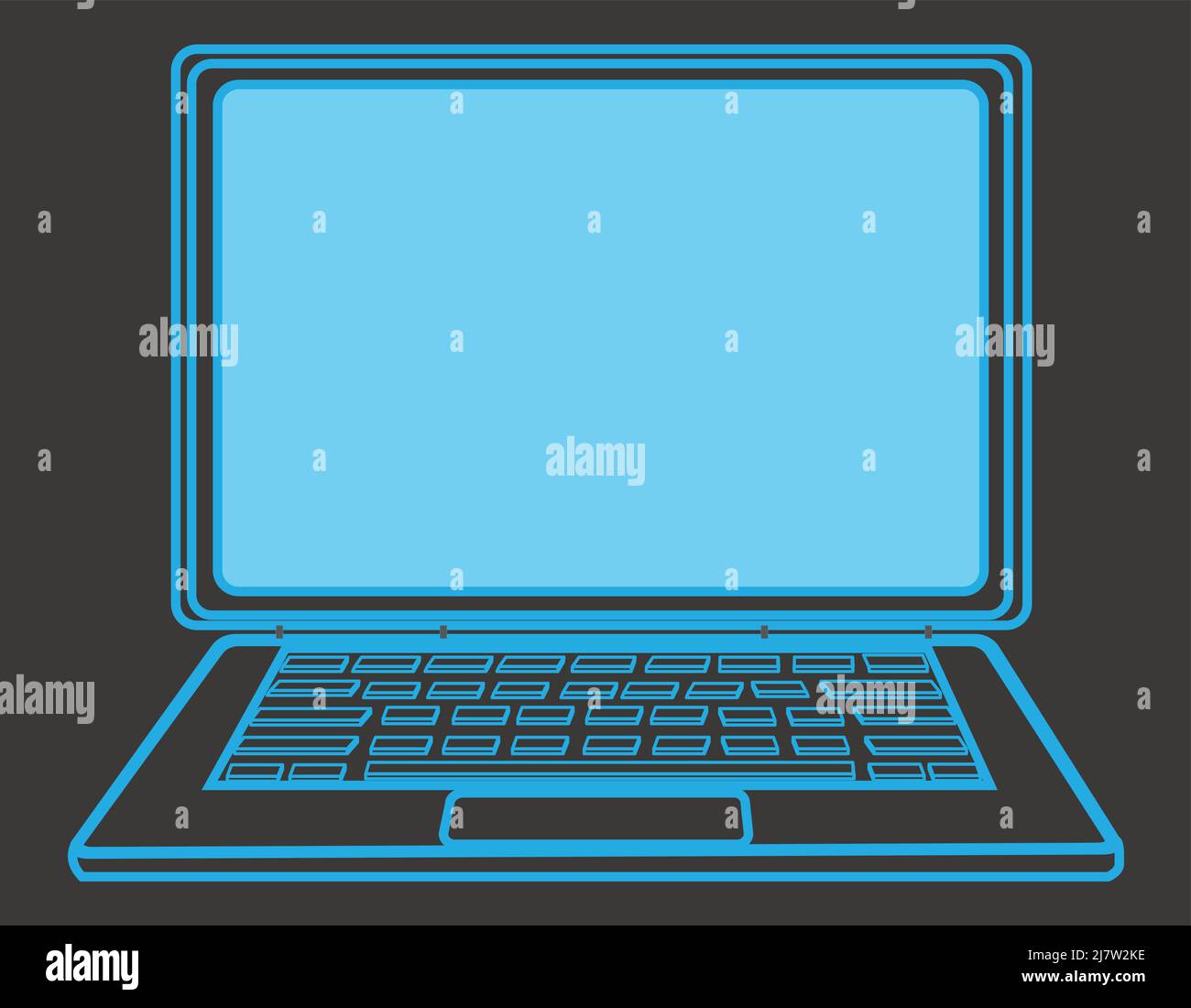 computer portatile isolato su sfondo grigio Illustrazione Vettoriale