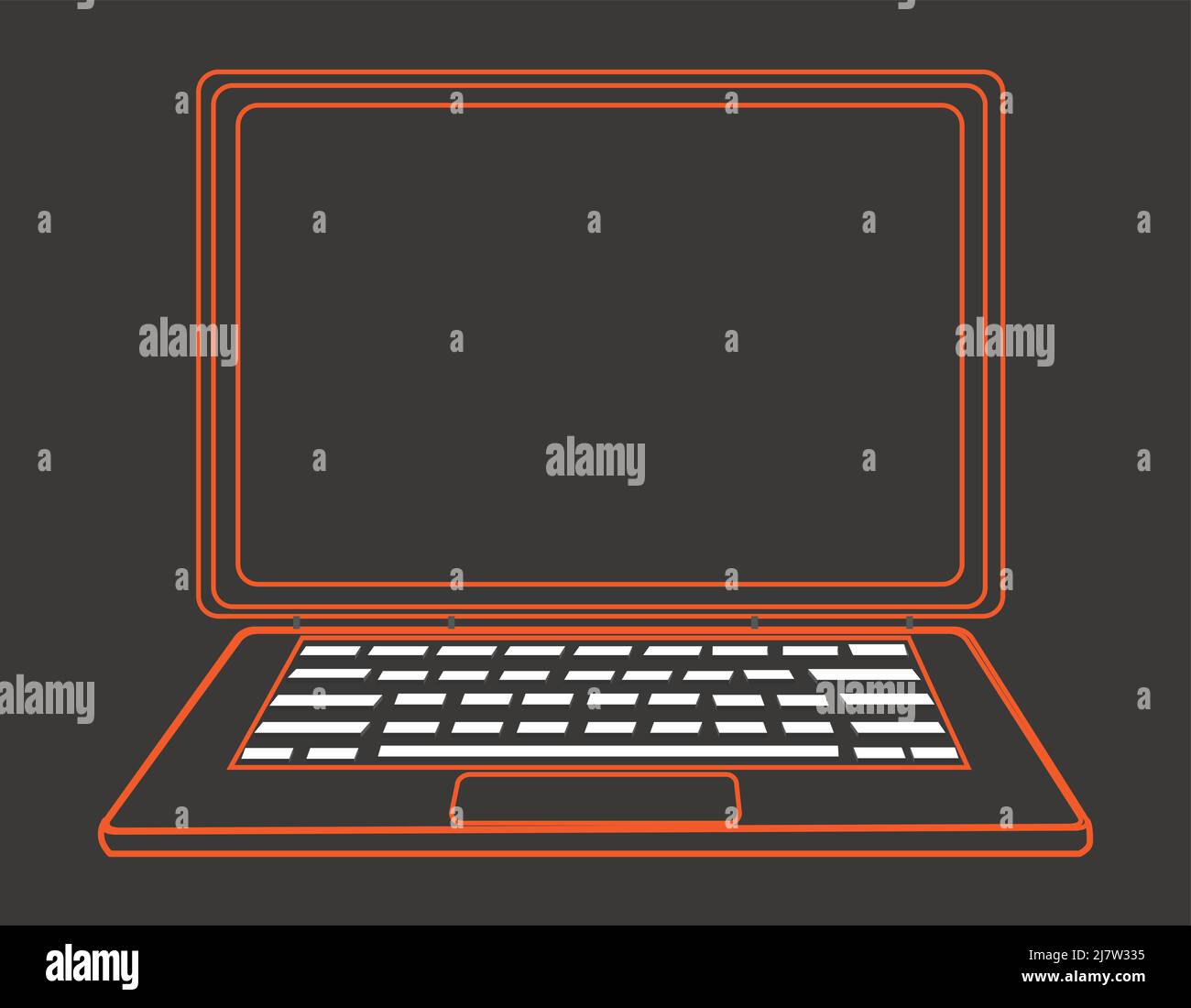 computer portatile isolato su sfondo grigio Illustrazione Vettoriale