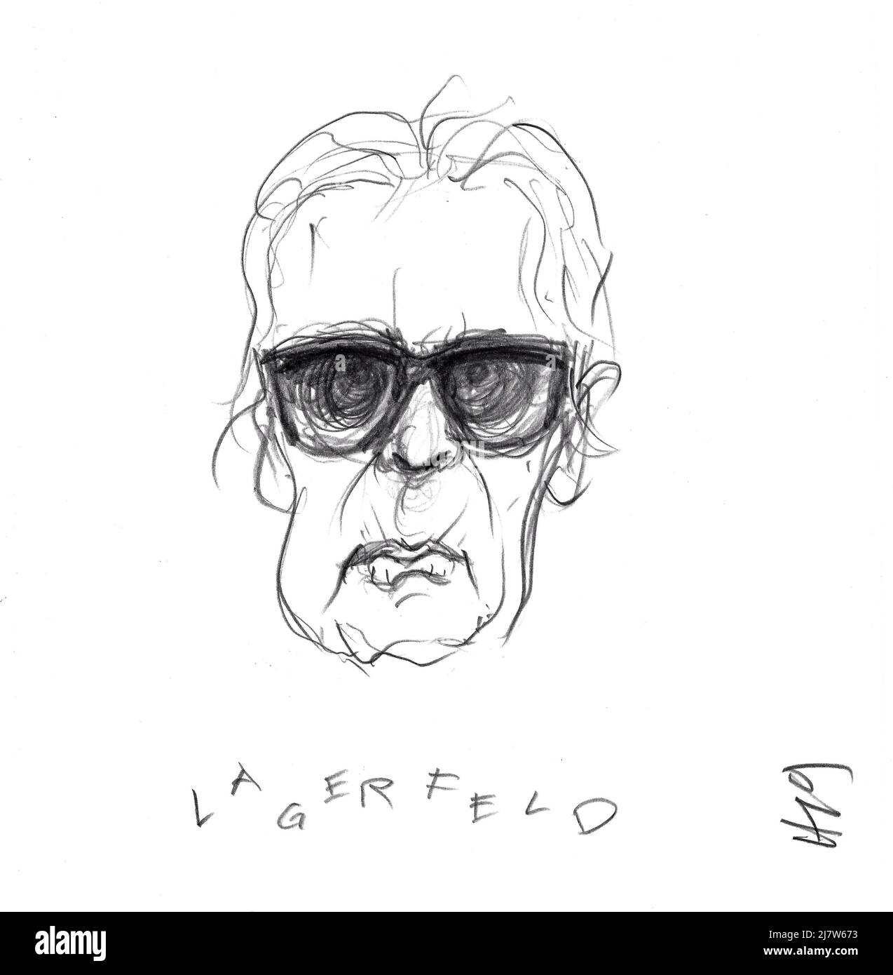 Ritratto di Karl Lagerfeld, Fashion Designer Foto Stock