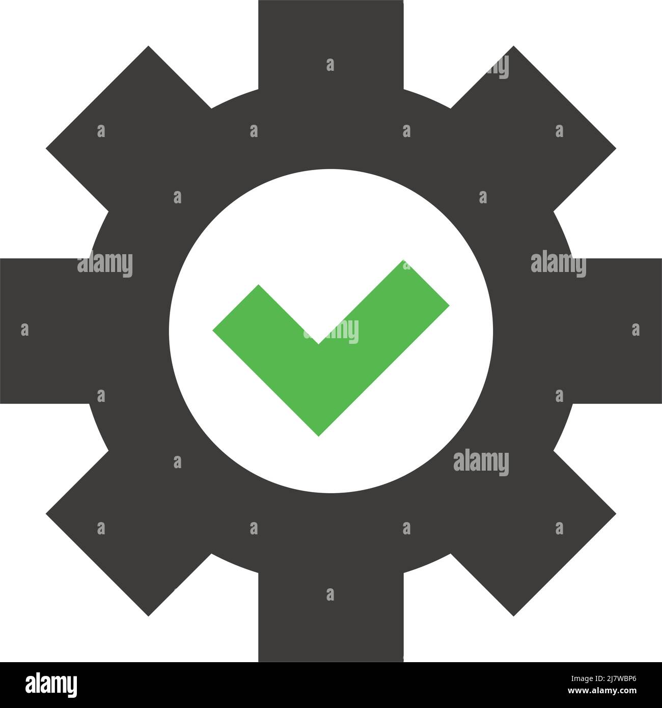 Controllare il contrassegno nell'ingranaggio. Vettore modificabile. Illustrazione Vettoriale