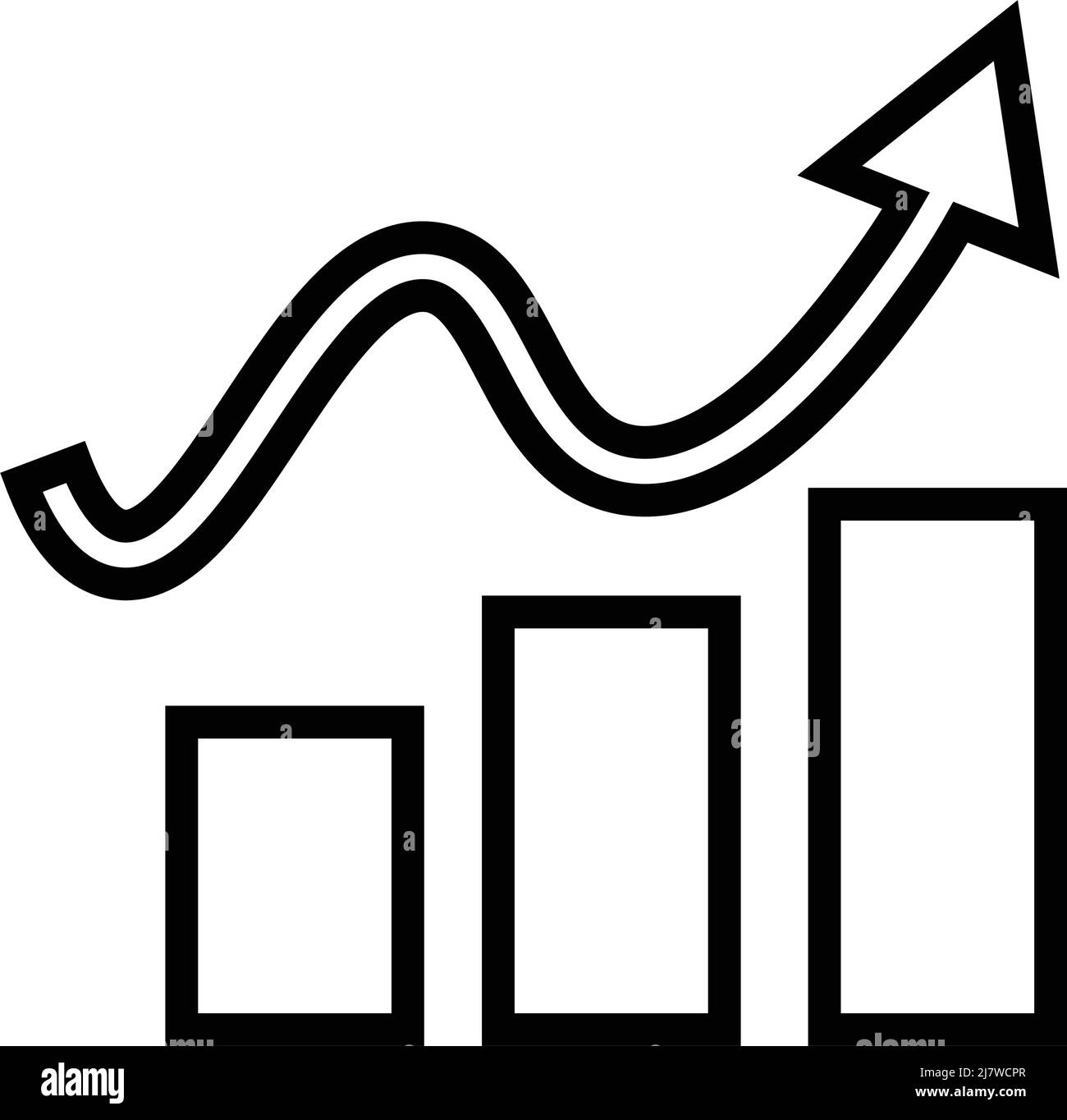 Icona grafico semplice crescente. Vettore modificabile. Illustrazione Vettoriale