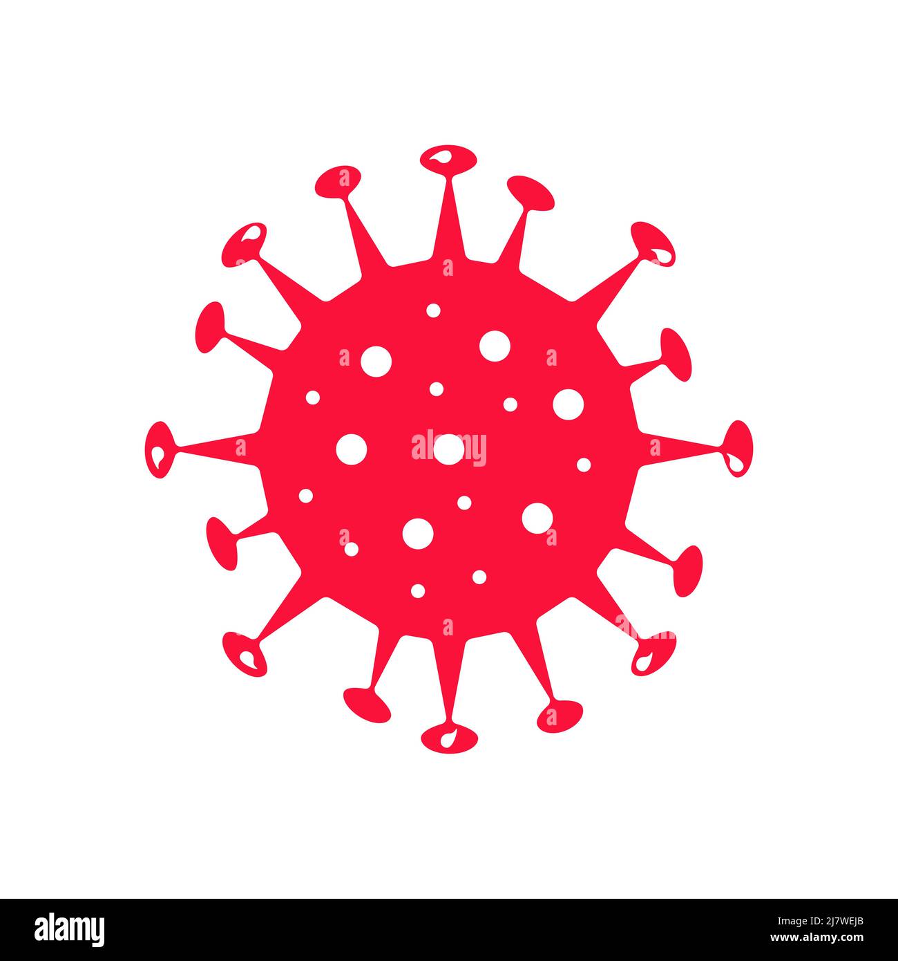 Icona del vettore flat virus. Codice-19 segno vettoriale Illustrazione Vettoriale