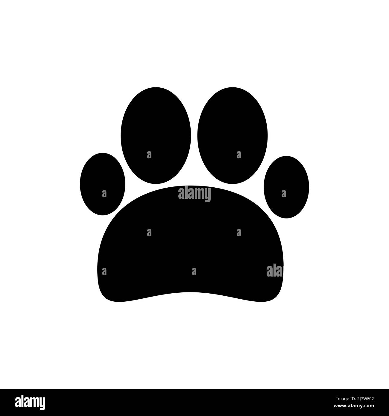 Paw icona animale nero vettore illustrazione Illustrazione Vettoriale