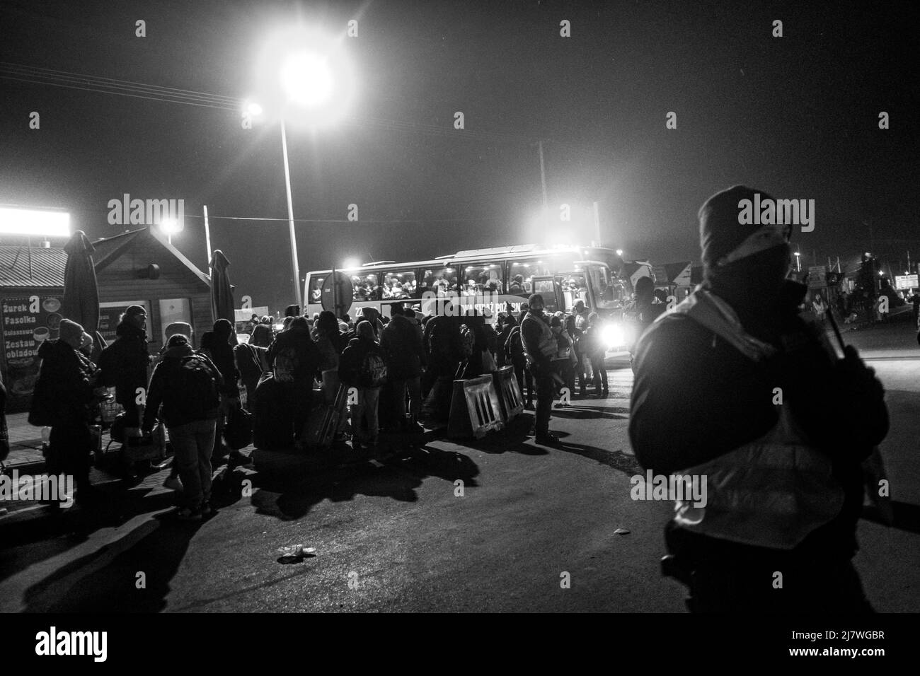 Michael Bunel / le Pictorium - rifugiati al confine polacco-ucraino in seguito all'invasione dell'Ucraina da parte dell'esercito russo - 4/3/2022 - AT Foto Stock