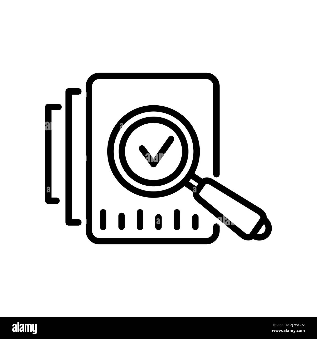 Lente di ingrandimento - Ricerca del documento. Illustrazione Vettoriale Illustrazione Vettoriale