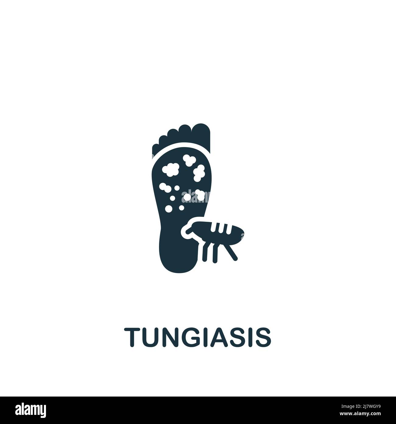 Icona Tungiasis. Icona Deseases semplice monocromatica per modelli, web design e infografiche Illustrazione Vettoriale