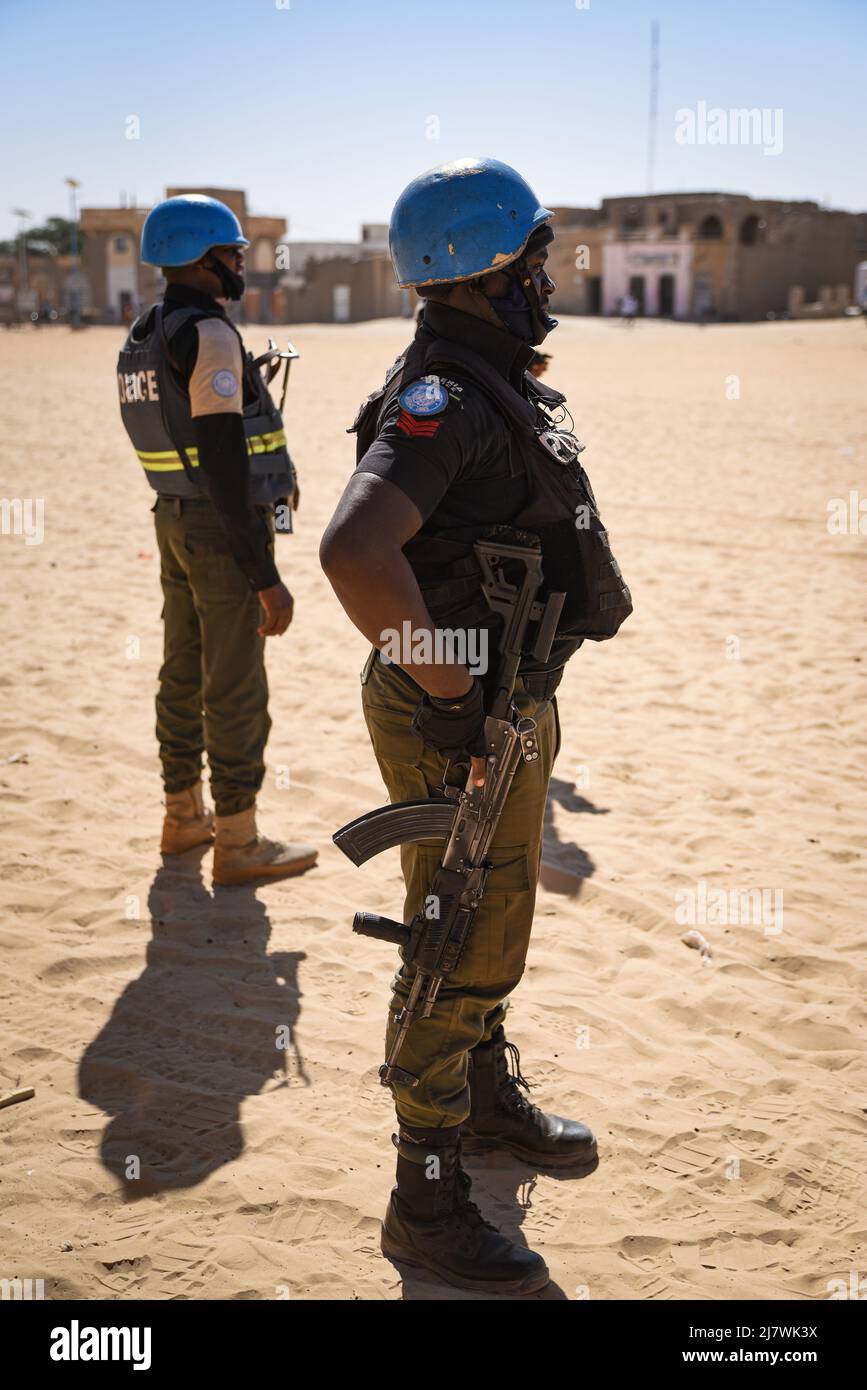 Nicolas Remene / le Pictorium - polizia delle Nazioni Unite (UNPOL) in Mali - 10/2/2022 - Mali / Tombouctou (Timbuktu) / Tombouctou (Timbuktu) - Membe Foto Stock