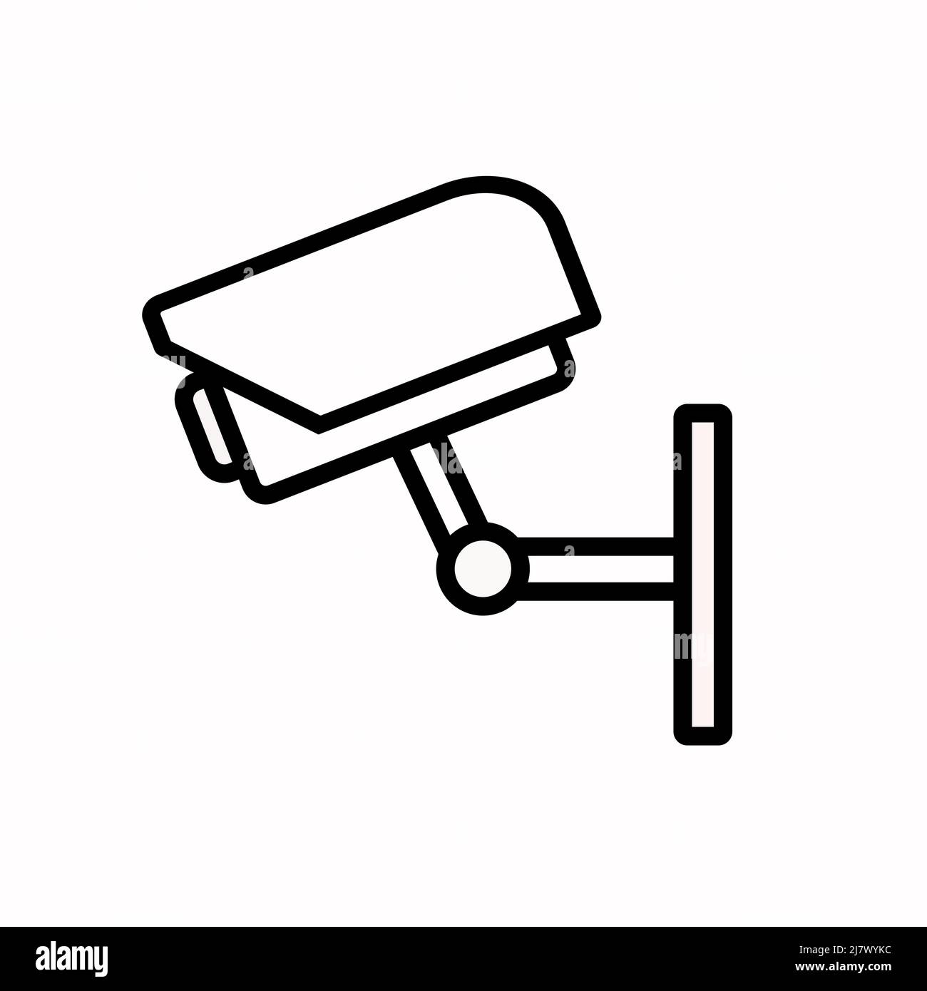vettore icona cctv. Cartello di stile lineare per design mobile e web. Immagine del simbolo della telecamera di sicurezza. Grafica vettoriale pixel - vettore. Illustrazione Vettoriale