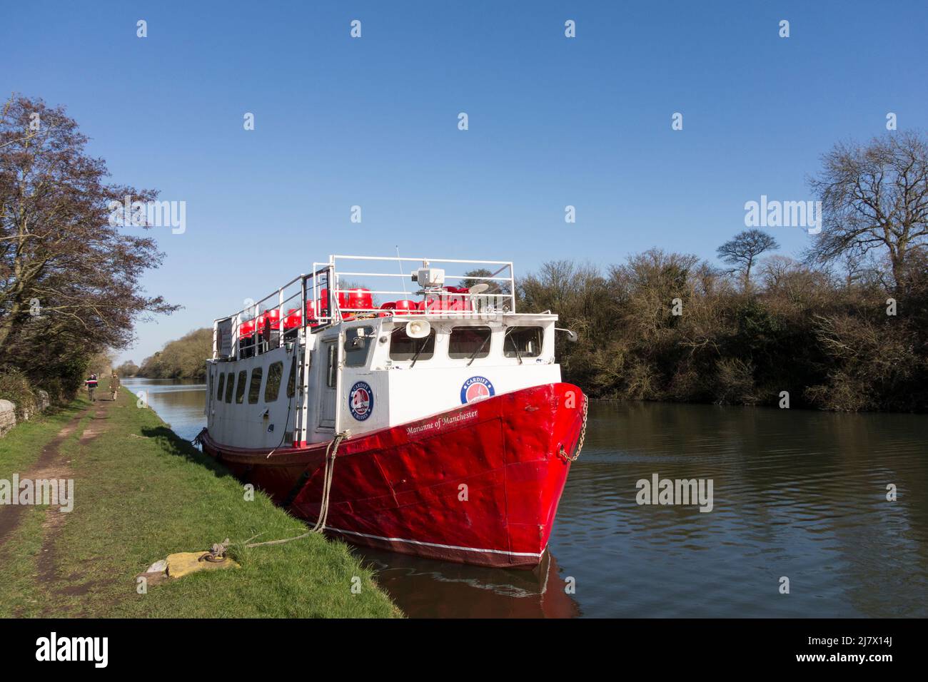 Marianne di Manchester gestito da Cardiff Cruises ormeggiato a Gloucester e Sharpness Canal, Gloucestershire, Regno Unito Foto Stock