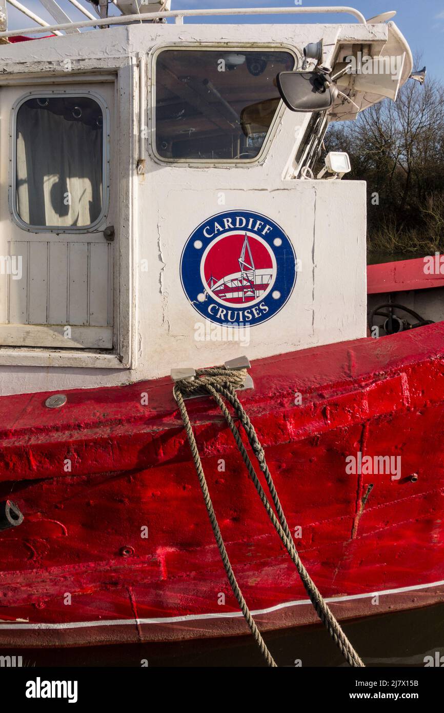 Marianne di Manchester gestito da Cardiff Cruises ormeggiato a Gloucester e Sharpness Canal, Gloucestershire, Regno Unito Foto Stock