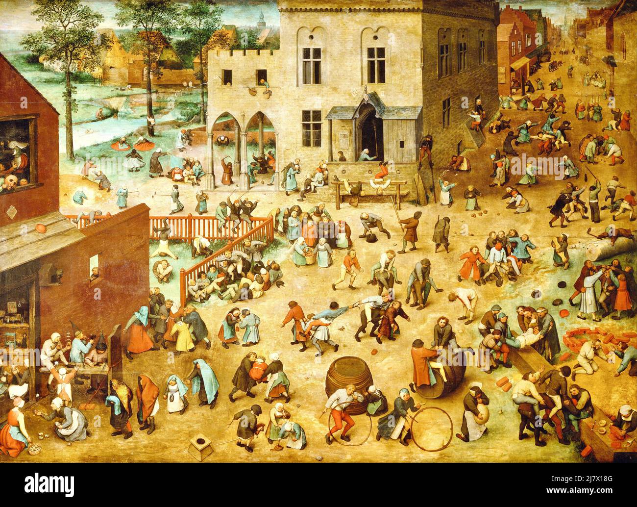 Pieter Bruegel il Vecchio - Giochi per bambini - 1560 Foto Stock