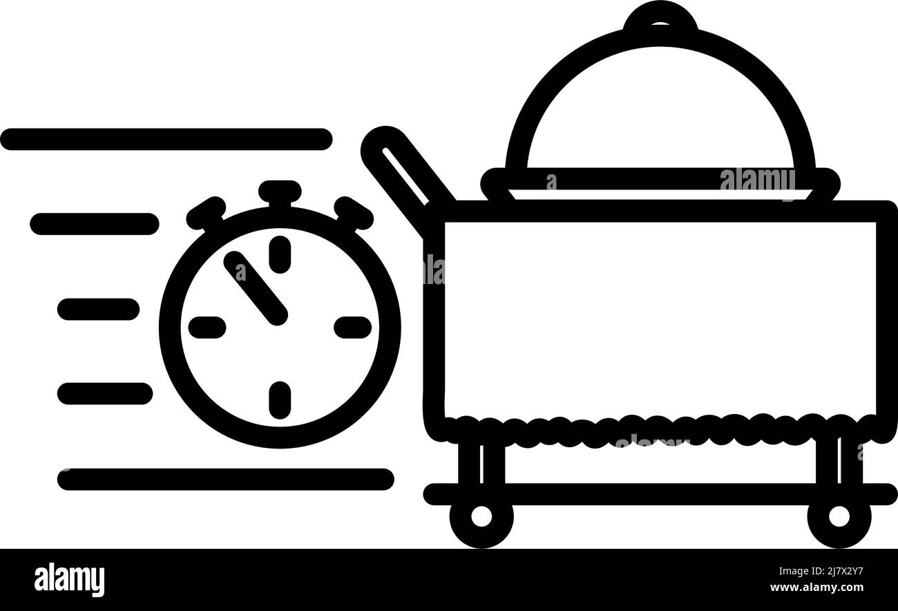 Icona Servizio Fast Room. Design di contorni in grassetto con larghezza traccia modificabile. Illustrazione vettoriale. Illustrazione Vettoriale