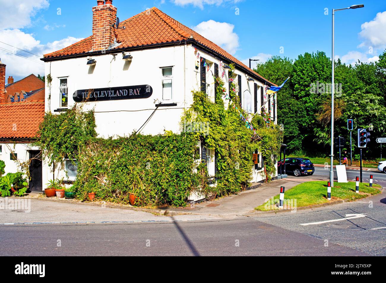 Il Cleveland Bay Pub, il primo pub ferroviario al mondo, Yarm on Tees, Inghilterra Foto Stock