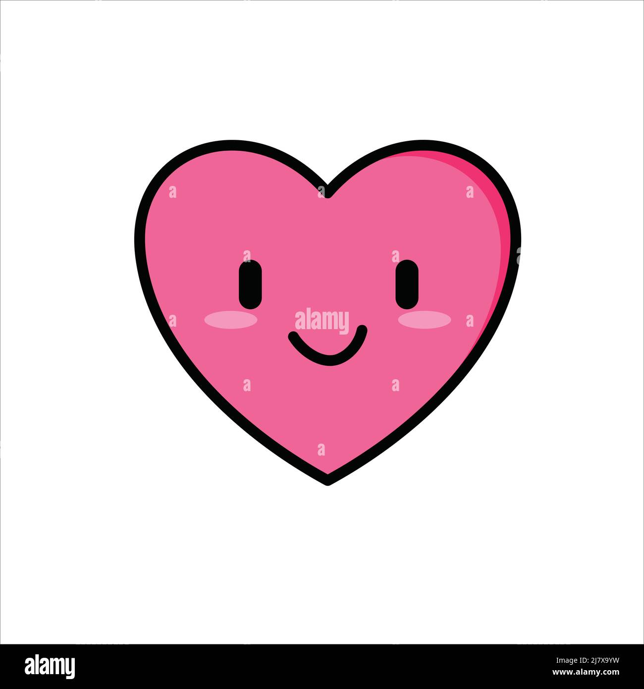 Vettore cardiaco rosso isolato su sfondo bianco. Icona del cuore in un disegno piatto. Red Doodle Heart. Illustrazione Vettoriale