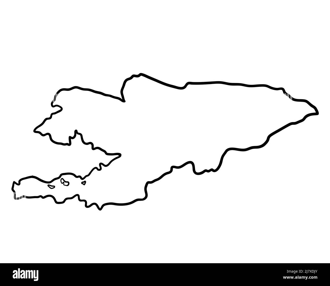 Kirghizistan - cartografia disegnata a mano Foto Stock