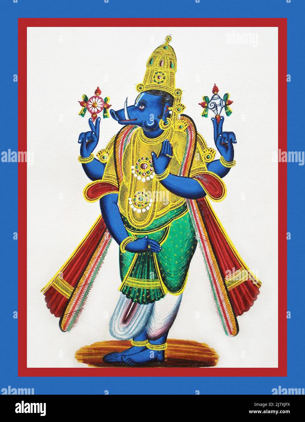Varaha a quattro armi Foto Stock