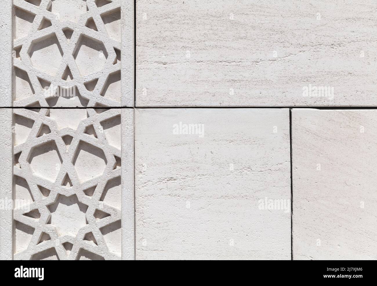 Decorazioni per pareti in marmo bianco. Astratto motivo arabo texture di sfondo Foto Stock