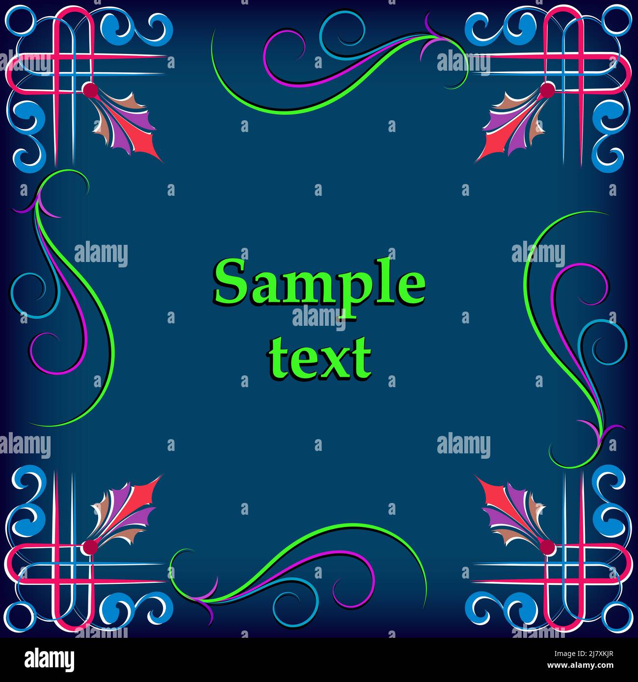 Cornice per il testo con un motivo in stile arabo, asiatico. La cornice è stata progettata per testi di invito, di congratulazione e di festa. Illustrazione Vettoriale