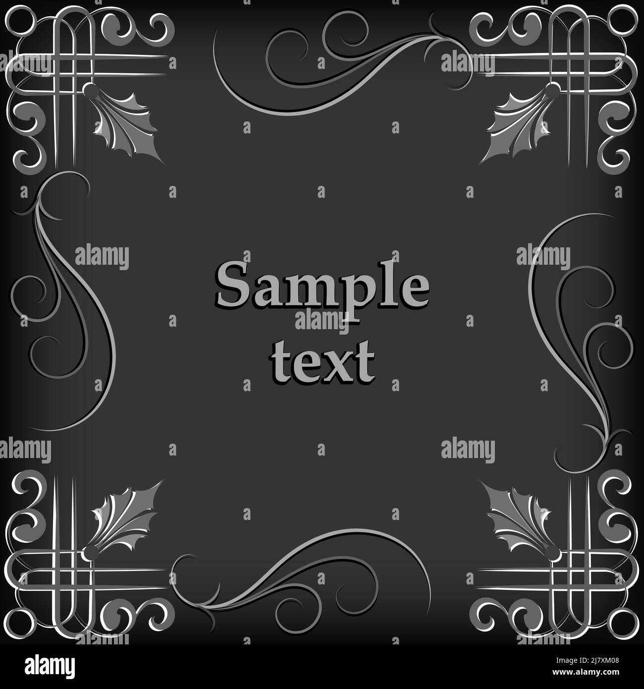 Cornice per il testo con un motivo monocromatico in stile arabo e asiatico. La cornice è progettata per colori grunge per i testi di invito, festivo, di congratulazioni. Illustrazione Vettoriale