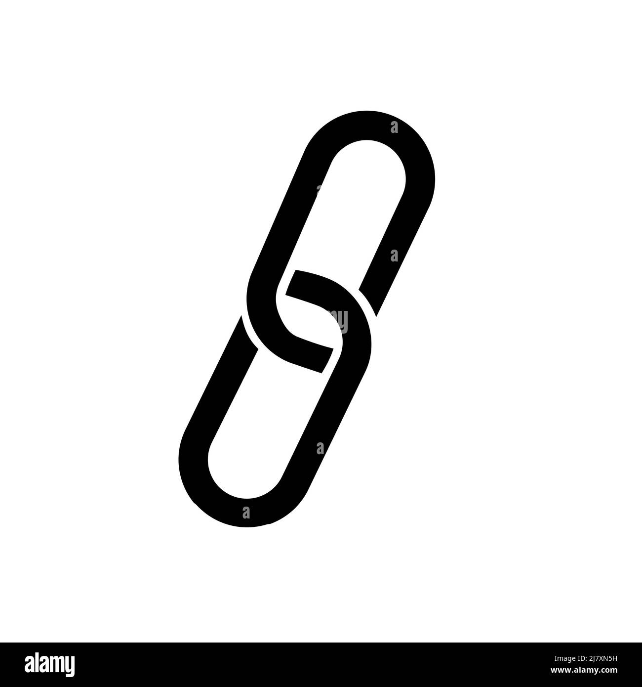 collegamento web, icona del collegamento ipertestuale in un'icona a forma di glifo nero pieno, isolata su sfondo bianco Illustrazione Vettoriale