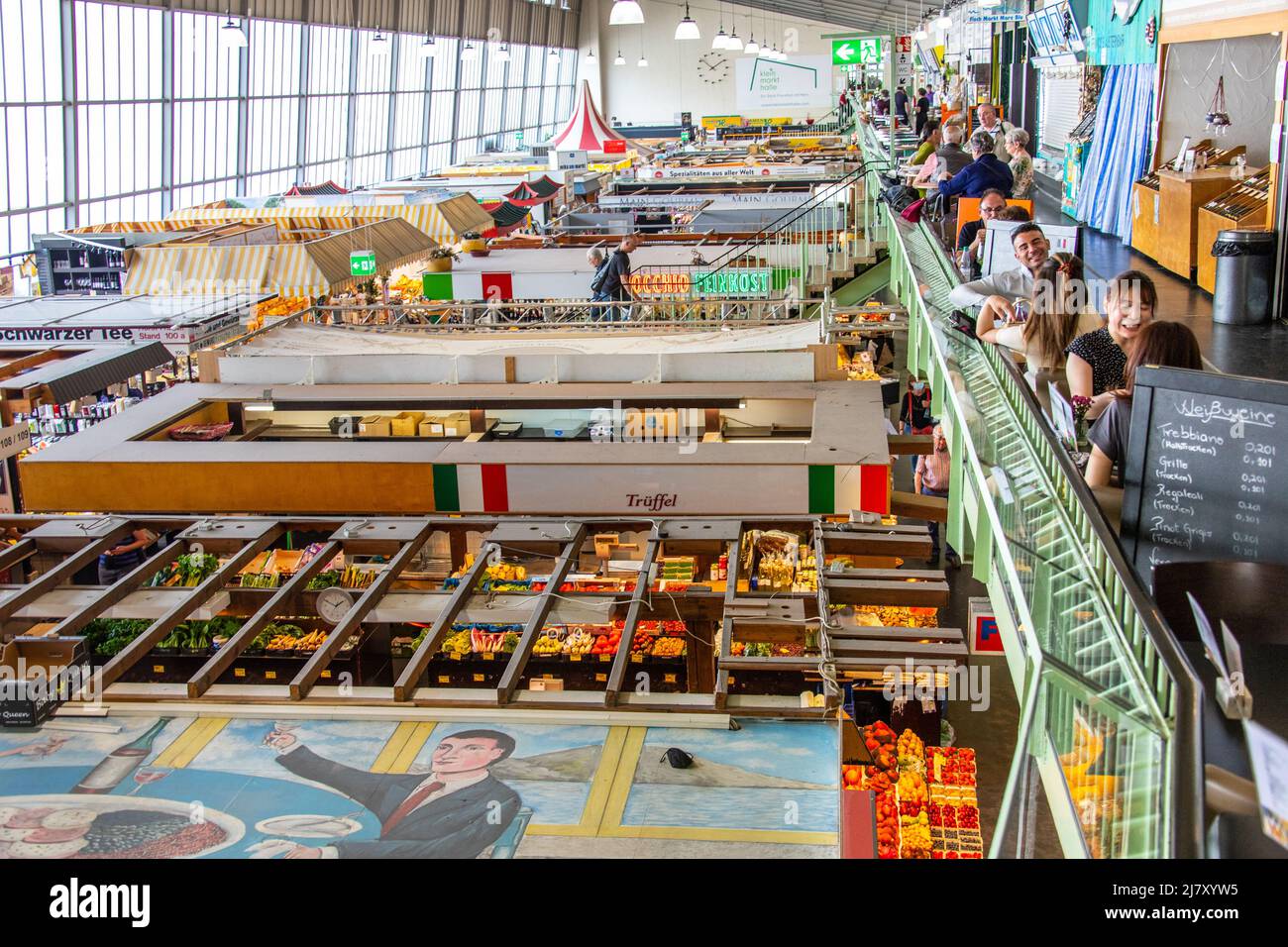 Kleinmarkthalle, mercato interno, Francoforte, Germania Foto Stock