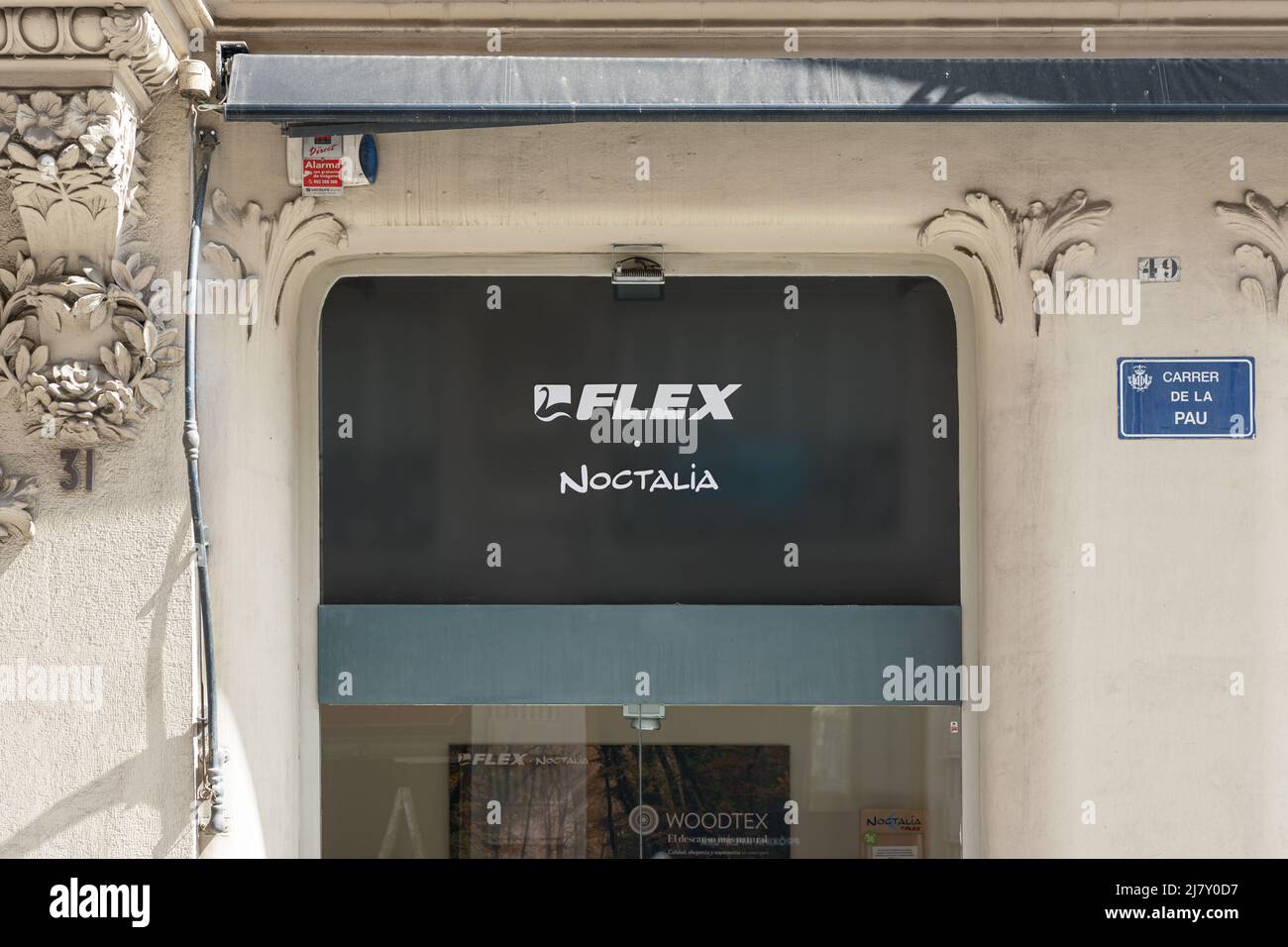 VALENCIA, SPAGNA - 05 MAGGIO 2022: Negozio Flex Noctalia nel centro di Valencia Foto Stock