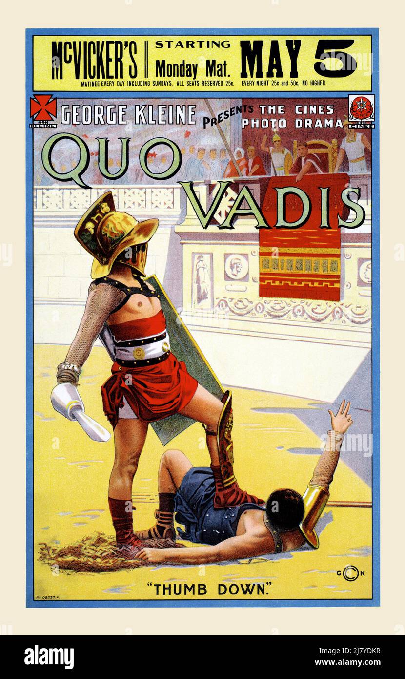Quo Vadis - Thimb Giù Foto Stock