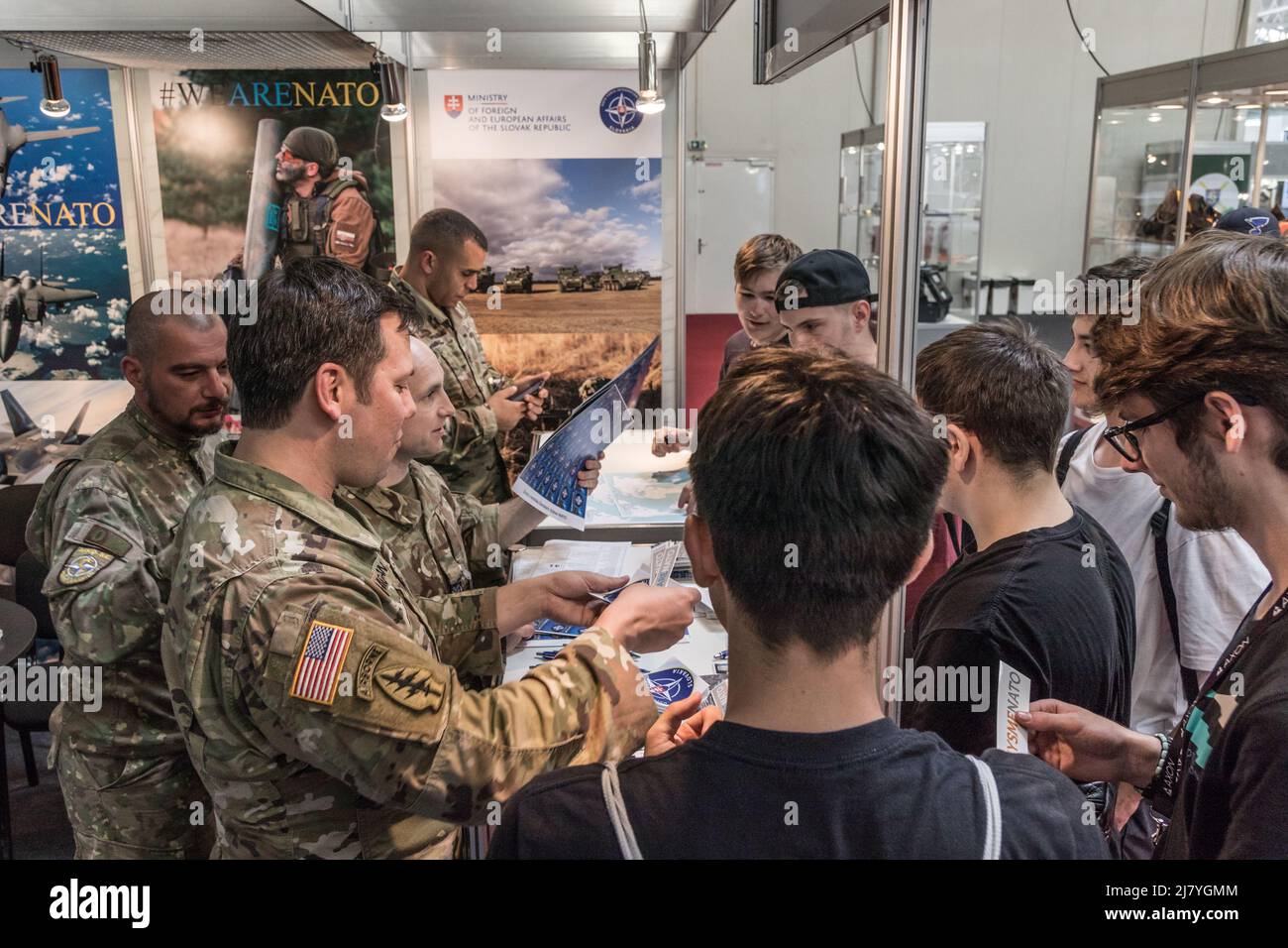 Bratislava, Slovacchia. 11th maggio 2022. Presentazioni della tecnologia della difesa e delle forze armate alla mostra internazionale della difesa. Credit: Rajmund Mogyorosi/Alamy Live News Foto Stock