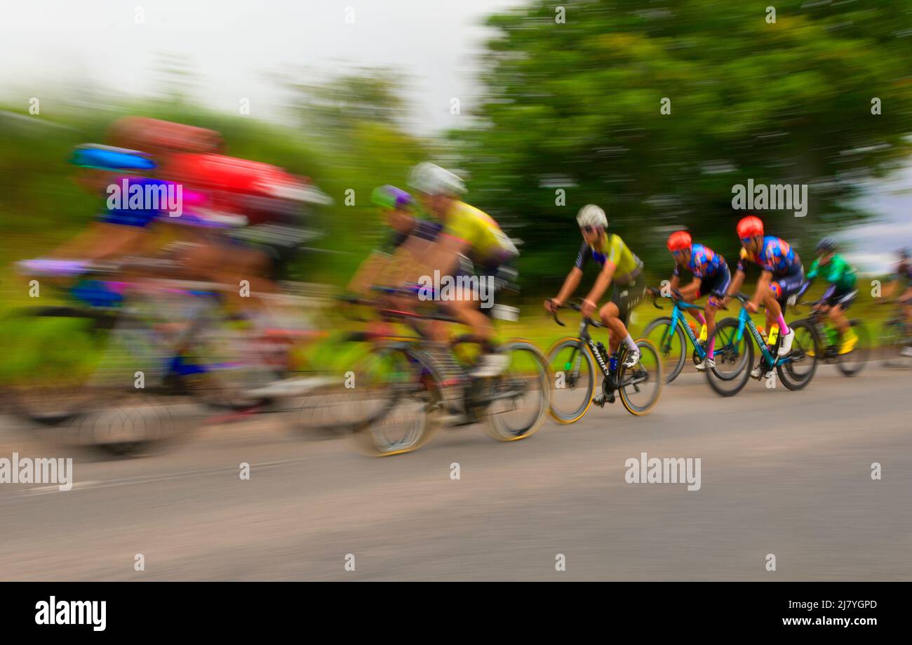 Ciclisti nella gara ciclistica Tour of Britain Foto Stock