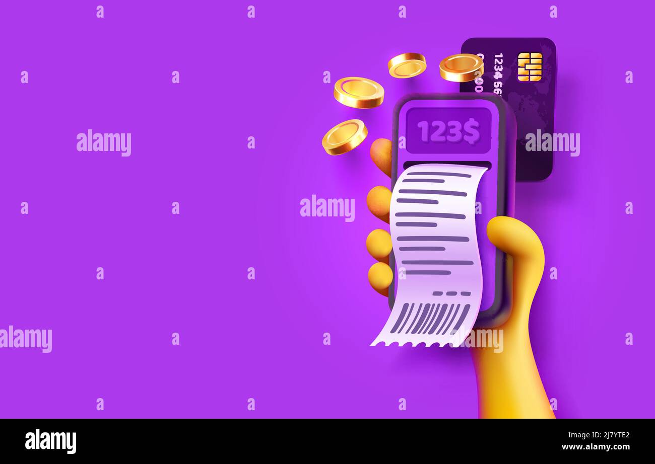 Controllare il servizio smart phone, la vendita di documenti cartacei, il finanziamento di striscioni. Illustrazione vettoriale Illustrazione Vettoriale