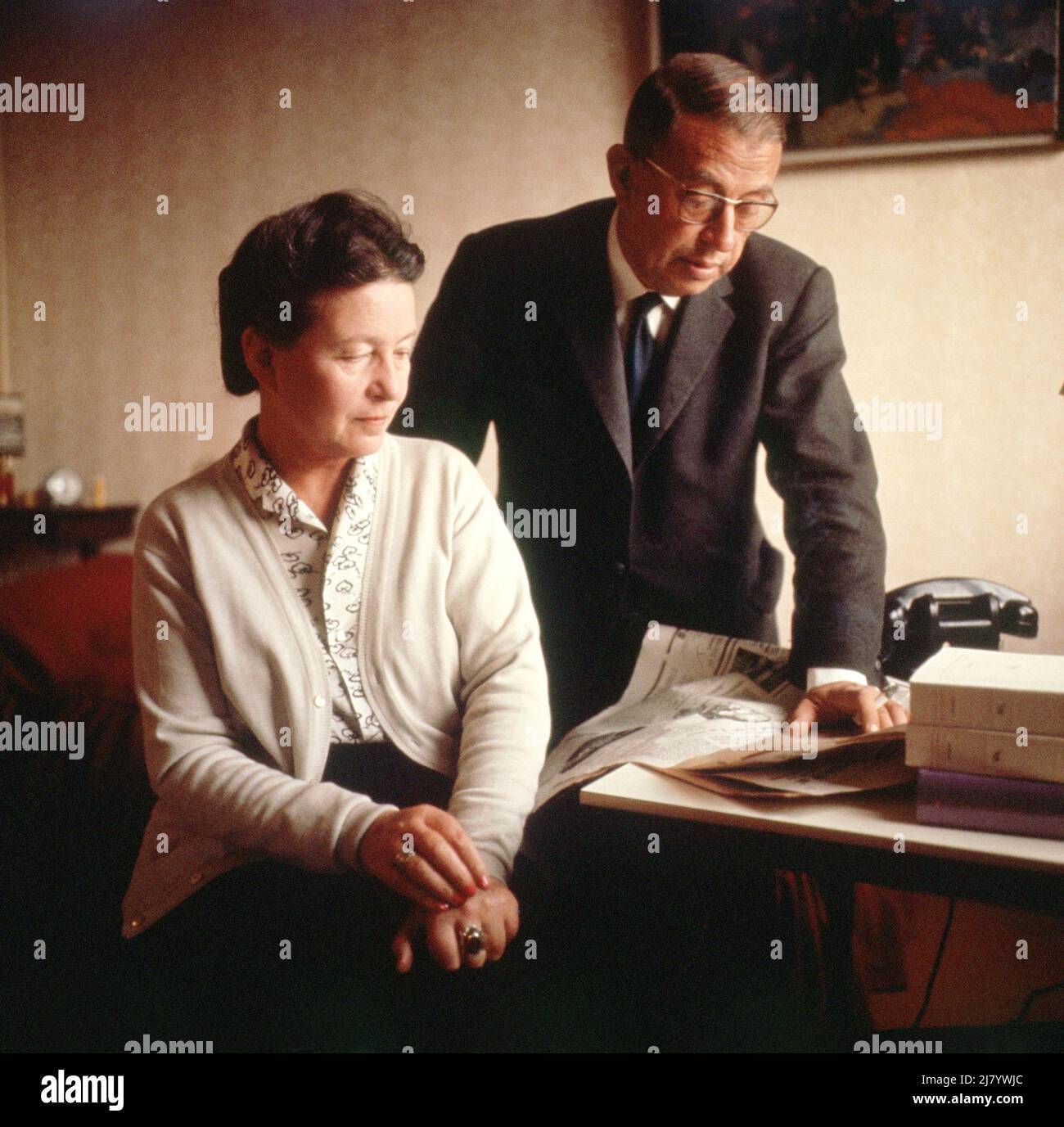 Simone de Beauvoir e Jean-Paul Sartre Foto Stock