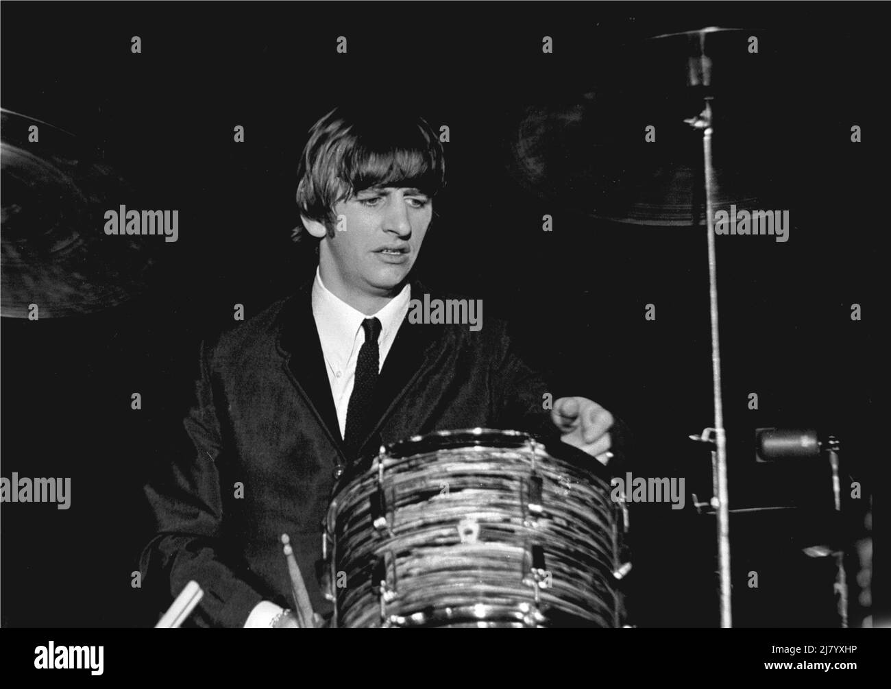 Ringo Starr con i Beatles, 1964 Foto Stock