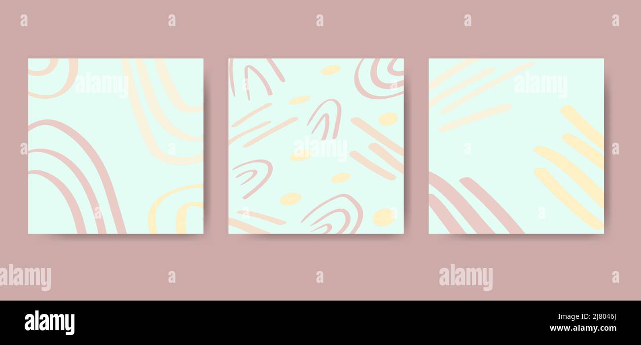 Set di modelli artistici astratti creativi Doodle concetto Illustrazione Vettoriale