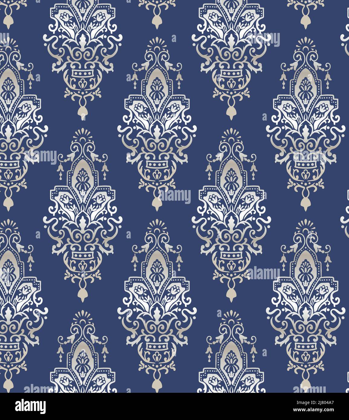 Carta da parati senza cuciture, sfondo vettoriale, illustrazione di colore argento Illustrazione Vettoriale