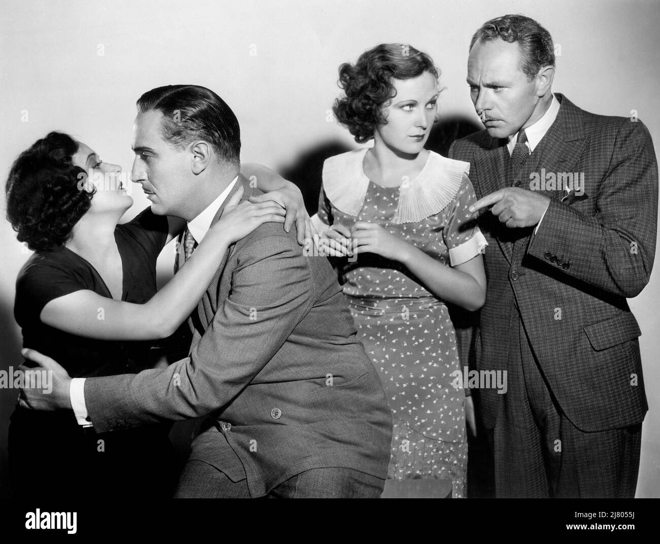 Vivienne Osborne, Paul Lukas, Dorothy Jordan, Charles Ruggles, in set del film, 'The Amated Bachelor', Paramount Pictures, 1931 Foto Stock