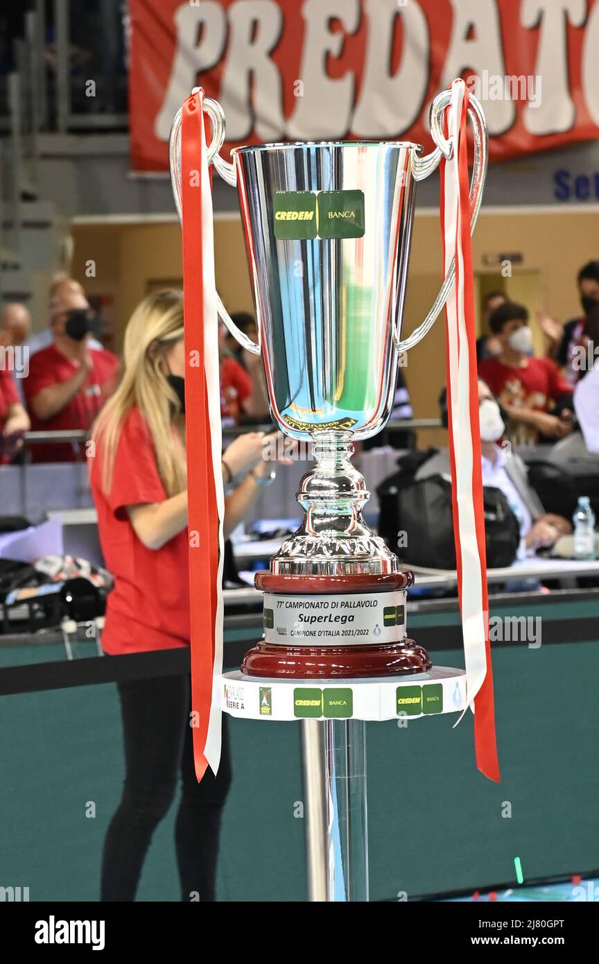 Eurosuole Forum, Civitanova Marche, Italia, 11 maggio 2022, Campione Italiano Trofeo durante il Play Off - Cucine Lube Civitanova vs Sir Safety Conad Perugia - Pallavolo Campionato Italiano Serie A Men Superleague Foto Stock