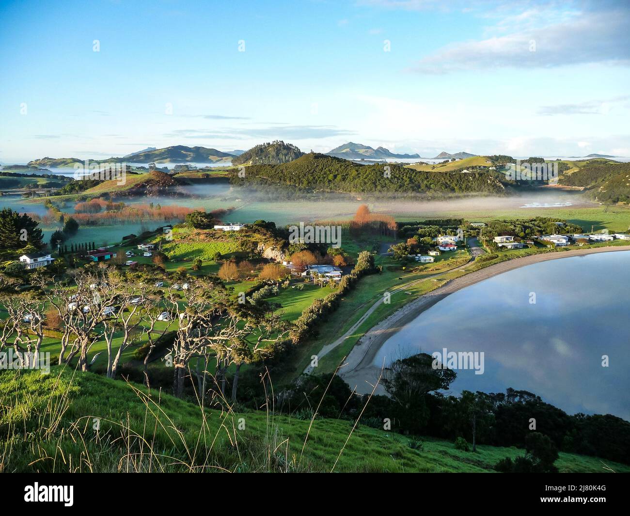 Veduta aerea di Pataua Sud, Northland, Isola del Nord, Nuova Zelanda Foto Stock