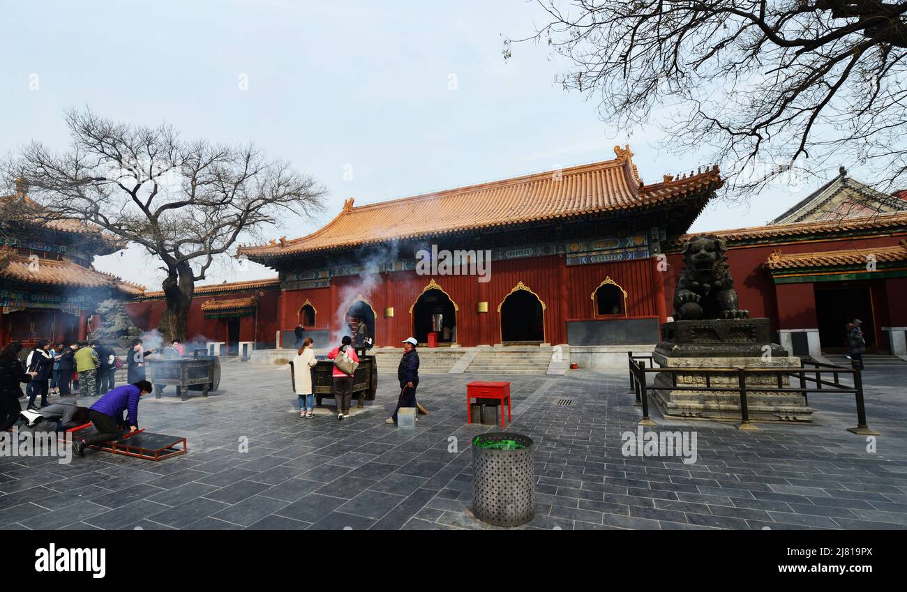 Il bellissimo Tempio dei lama a Pechino, Cina. Foto Stock