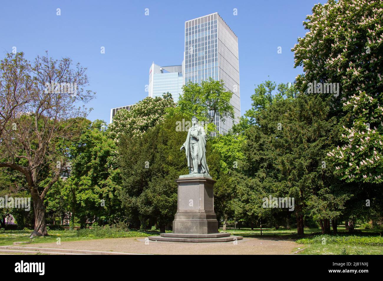 Monumento Friedrich Schiller, parco Taunusanlage, Francoforte sul meno, Assia, Germania Foto Stock