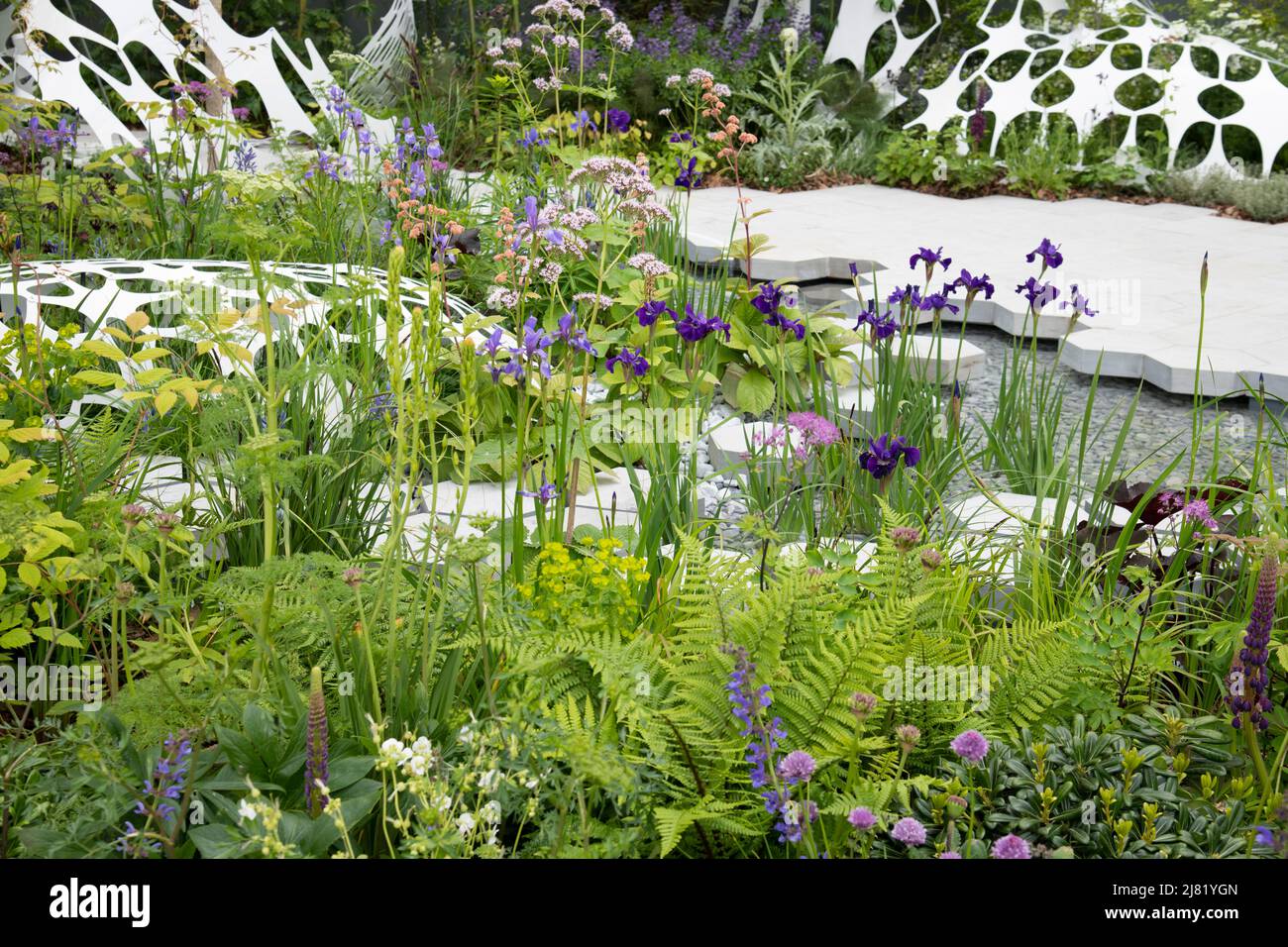 Il giardino di Manchester nello spazio per far crescere la categoria della RHS Chelsea Flower Show 2019, London, Regno Unito Foto Stock