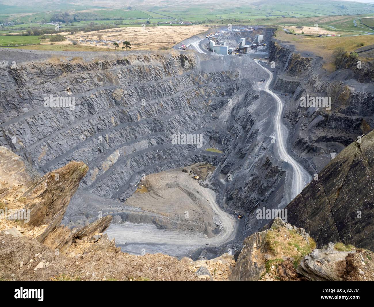 Una cava a Helwith Bridge nella Yorkshire Dales, Regno Unito. Foto Stock