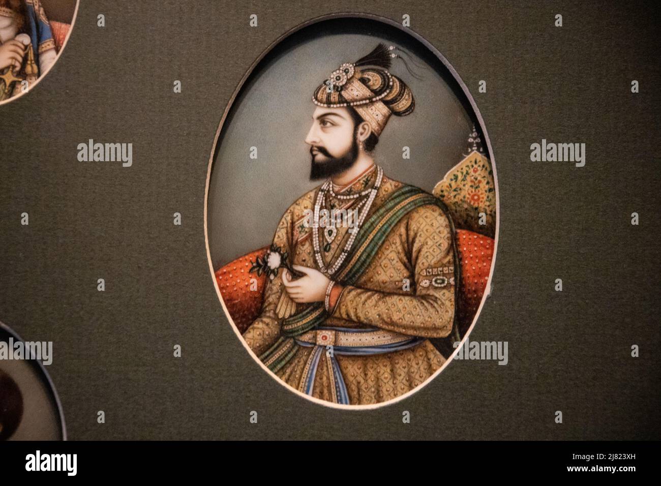 Miniatura di Shah Jahan al Museo Brilliantovaya Kladovaya, San Pietroburgo, Russia Foto Stock