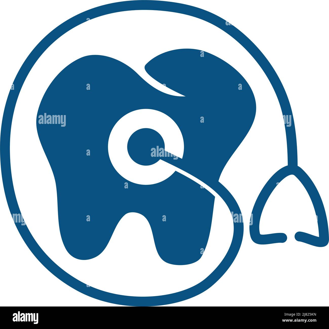 Stetoscopio dentistico Logo Design icona Illustrazione identità del marchio Illustrazione Vettoriale