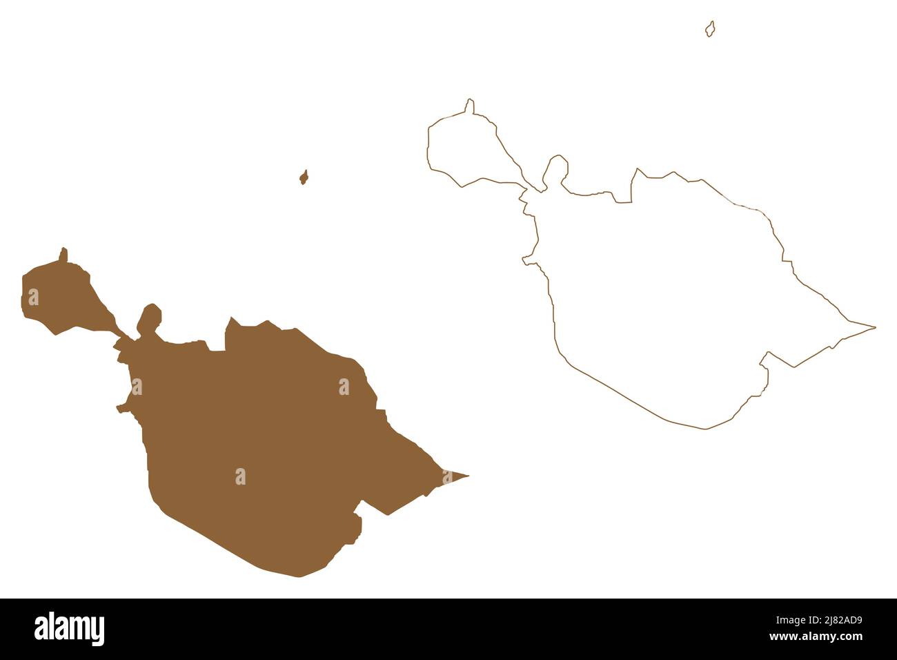 Isole Heard e McDonald ((HIMI, Commonwealth of Australia, Oceano Indiano) illustrazione vettoriale mappa, scenografia territorio di Heard Island e MCD Illustrazione Vettoriale