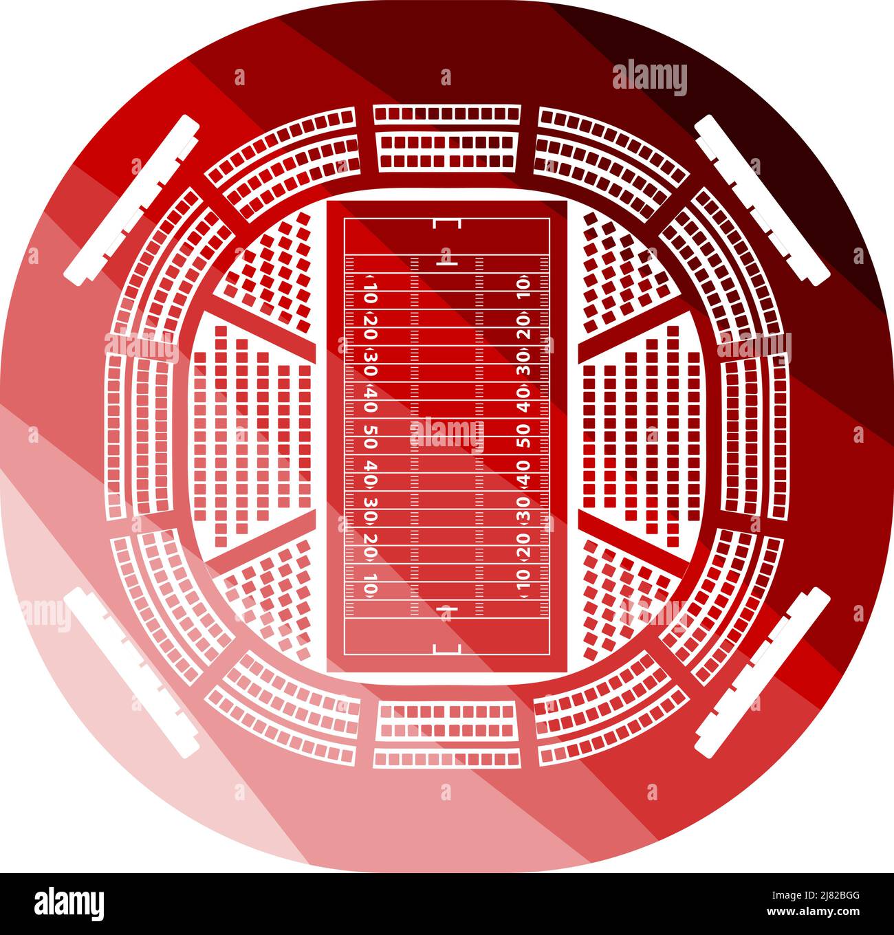 American Football Stadium icona Bird's-eye View. Design a scala piatta in colori. Illustrazione vettoriale. Illustrazione Vettoriale American Football Stadium icona Bird's-eye View. Design a scala piatta in colori. Illustrazione vettoriale. Illustrazione Vettoriale