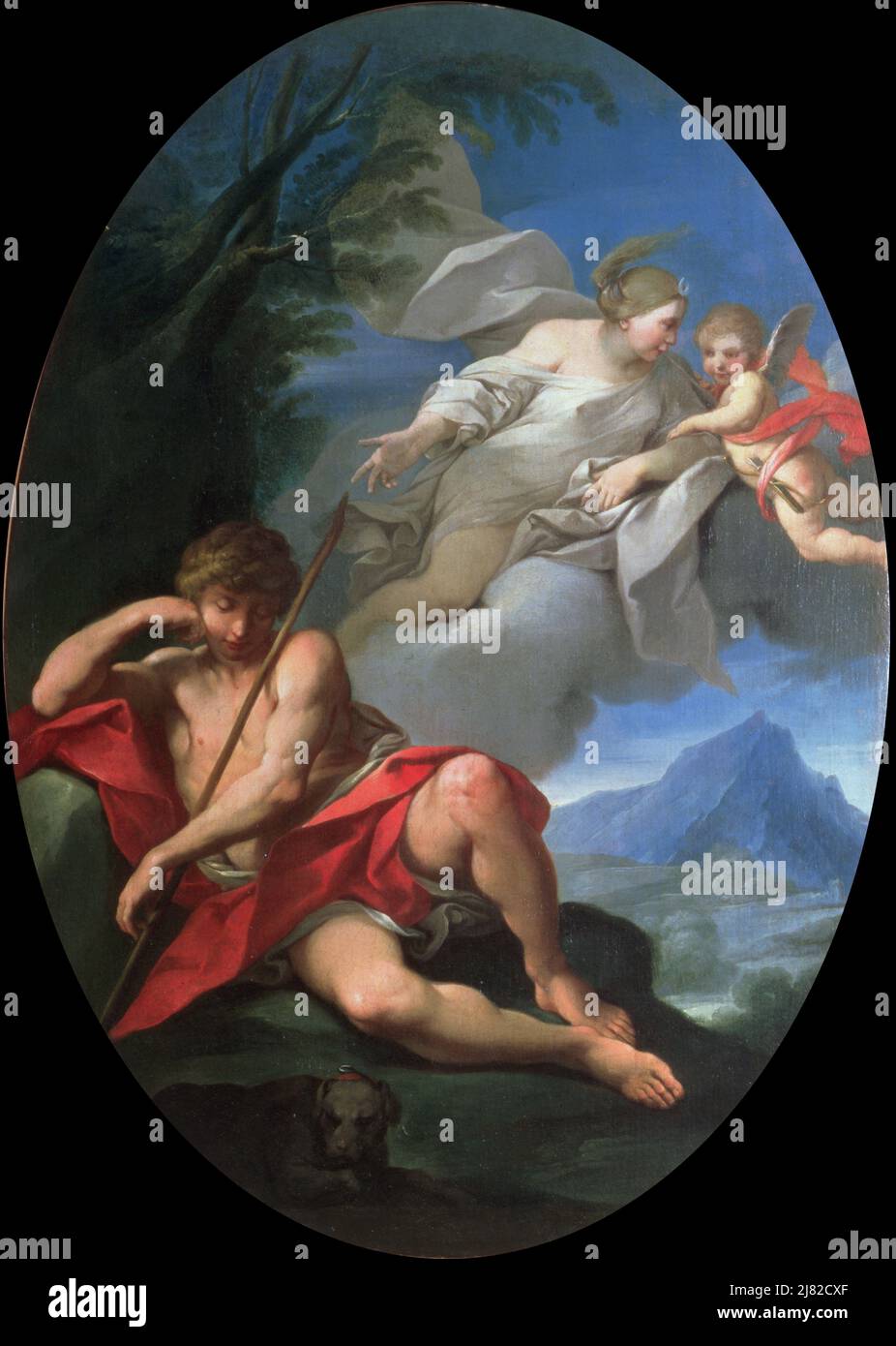 Madonna col Bambino, ca.1570 di Cambiaso, Luca (1527-85); cm 74,3x59,5; Galleria degli Uffizi, Firenze, Toscana, Italia; Italiano, fuori copyright. Foto Stock