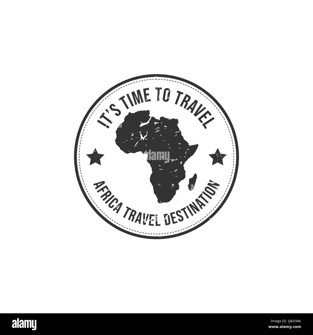 Grunge timbro di gomma con il testo Africa icona mappa destinazione viaggio scritto all'interno del timbro. Africa destinazione di viaggio grunge timbro di gomma Illustrazione Vettoriale