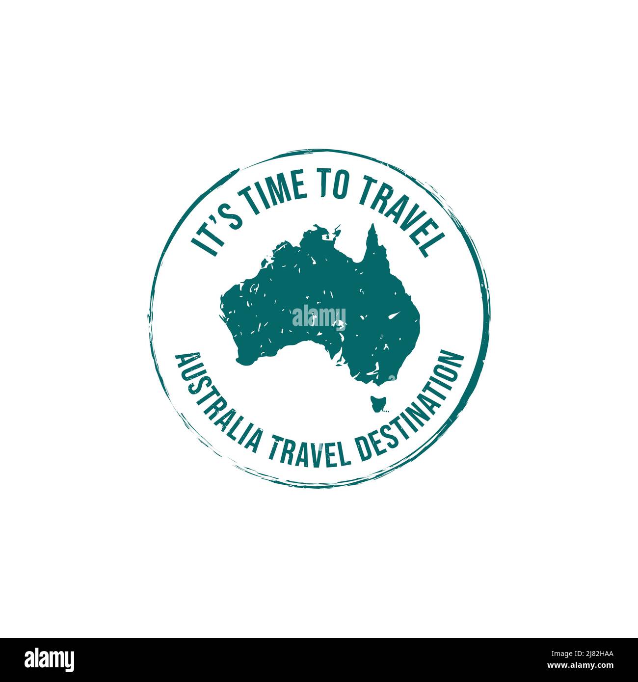 Grunge timbro di gomma con il testo Australia icona mappa destinazione viaggio scritto all'interno del timbro. Australia destinazione viaggio timbro grunge Illustrazione Vettoriale