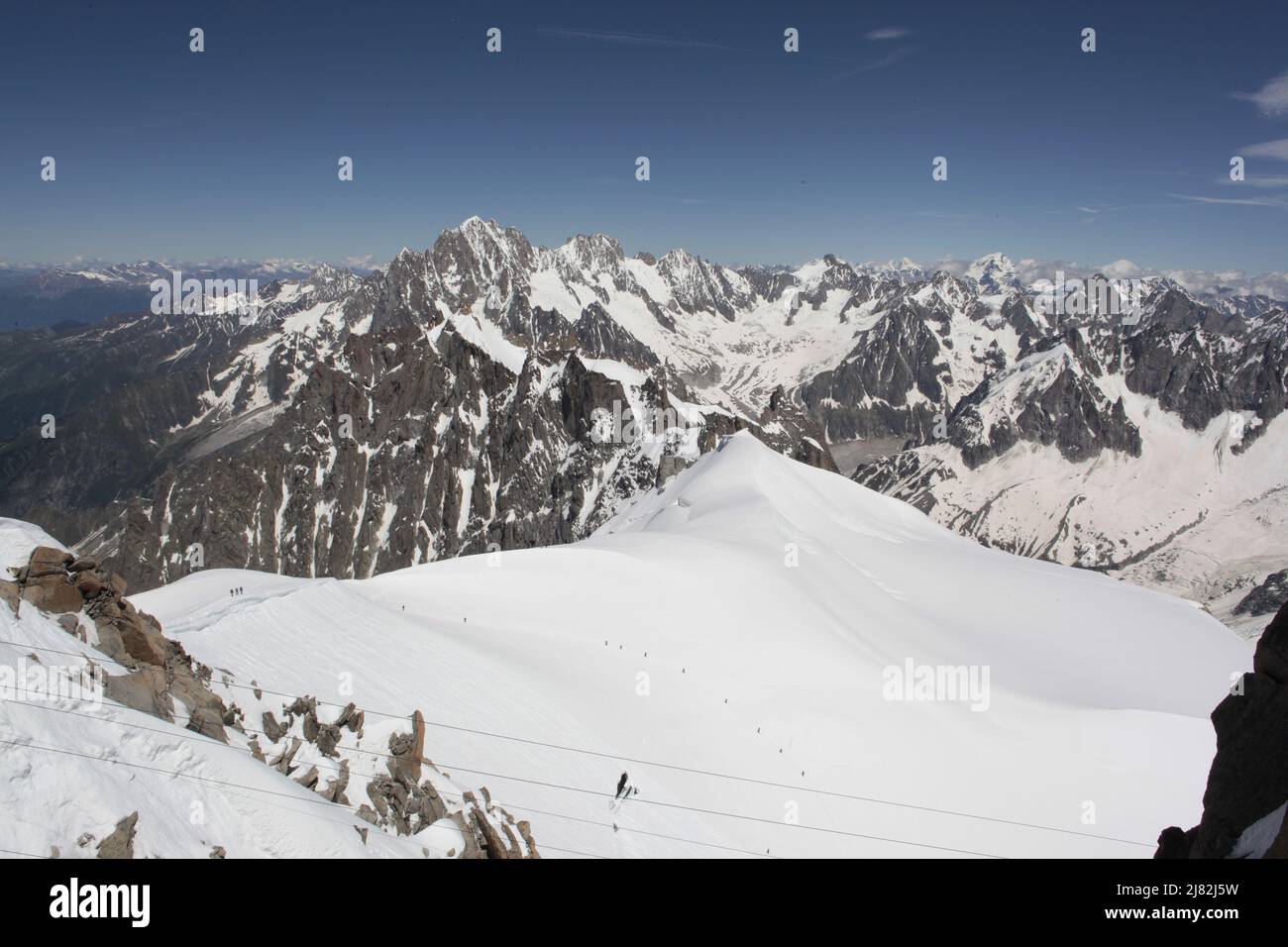 Point de vue depuis l'Aiguille du Midi, Savoia Mont-Blanc Foto Stock